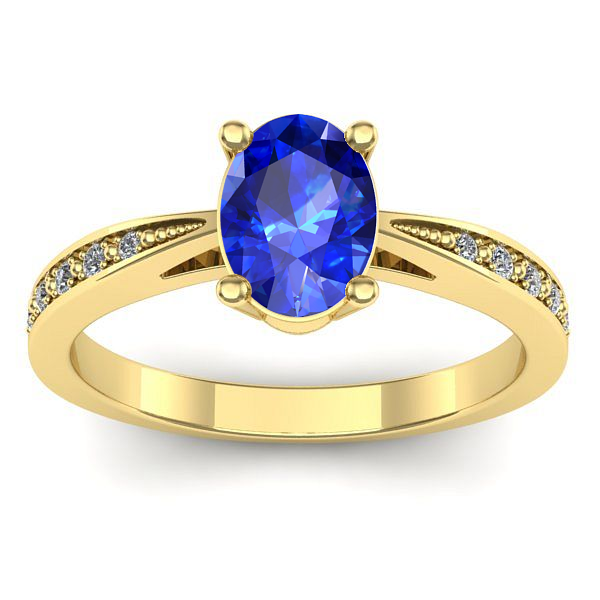 Inel de logodna cu safir oval