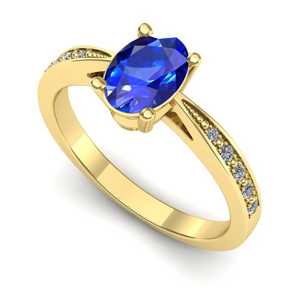 Inel din aur galben cu safir