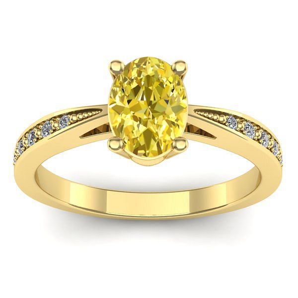 Inel de logodna cu safir galben oval