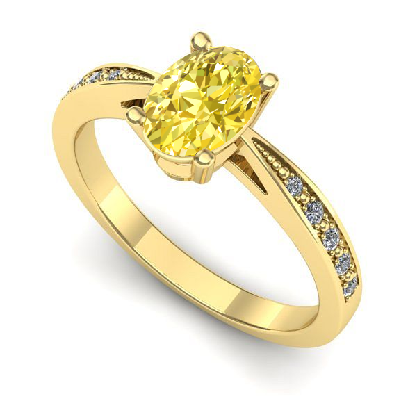 Inel din aur galben cu safir galben