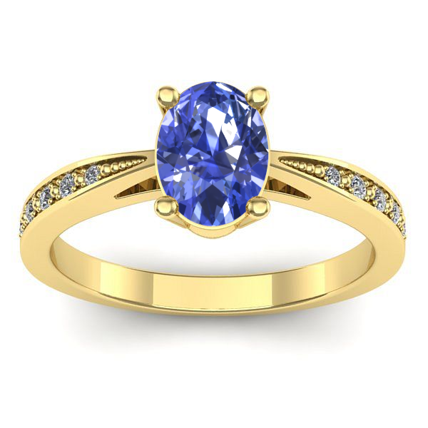 Inel cu tanzanit oval