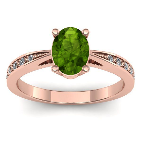 Inel cu peridot oval