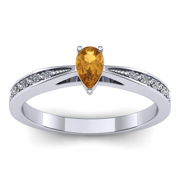 Inel cu citrin lacrima