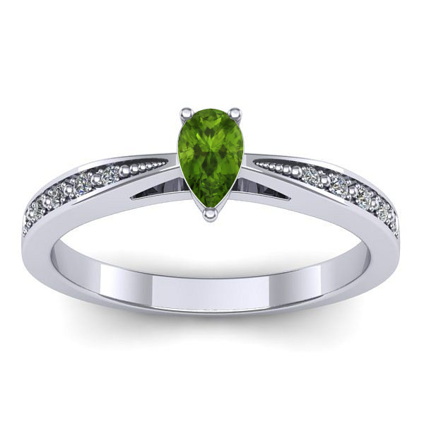 Inel cu peridot lacrima