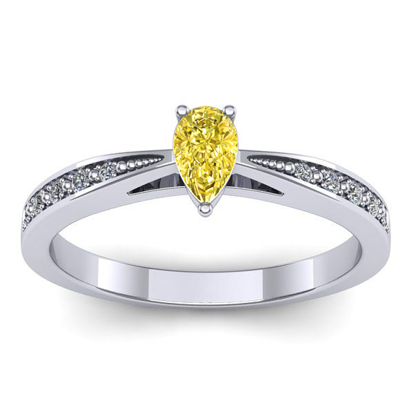 Inel de logodna cu safir galben lacrima