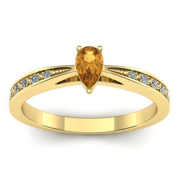 Inel cu citrin lacrima