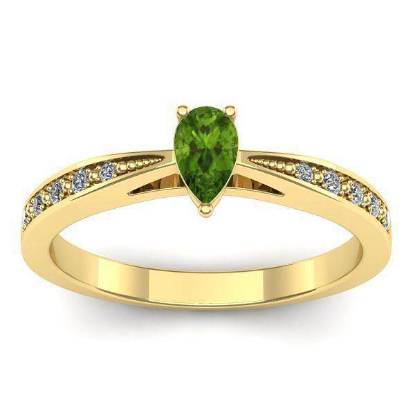 Inel cu peridot lacrima
