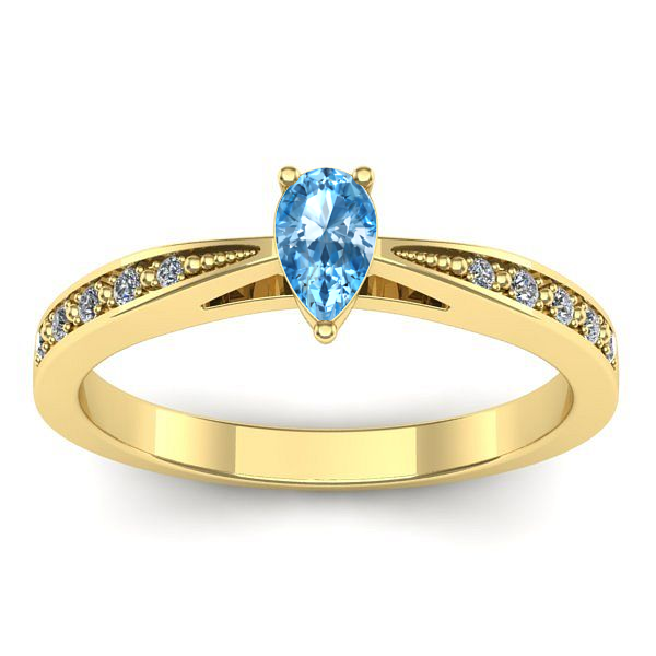 Inel de logodna cu topaz blue lacrima