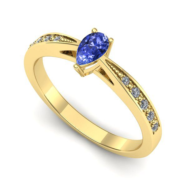 Inel din aur galben cu tanzanit