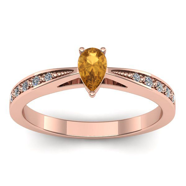 Inel de logodna cu citrin lacrima