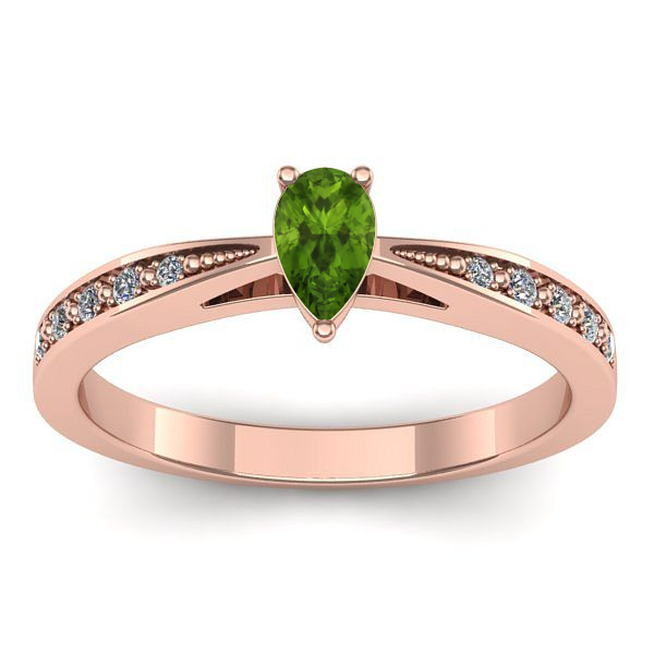 Inel cu peridot lacrima