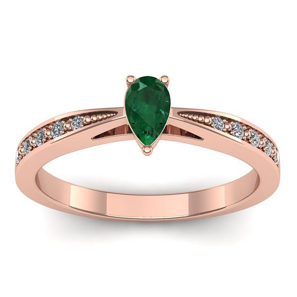 Inel cu smarald lacrima