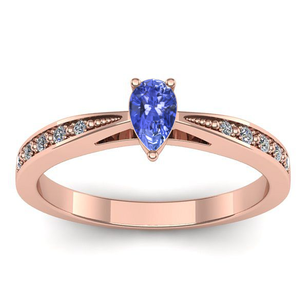 Inel logodna cu tanzanit lacrima