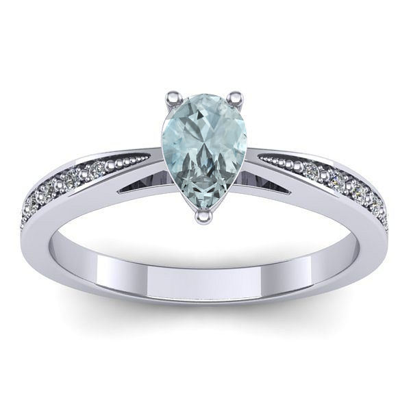 Inel cu aquamarin lacrima