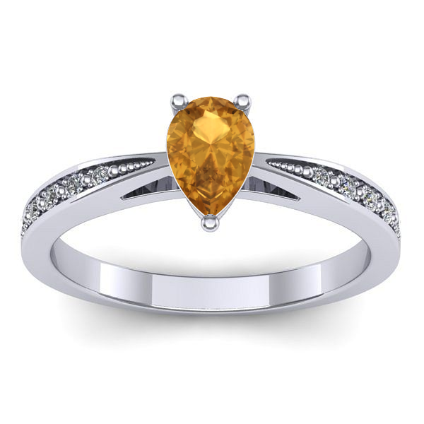 Inel de logodna cu citrin lacrima