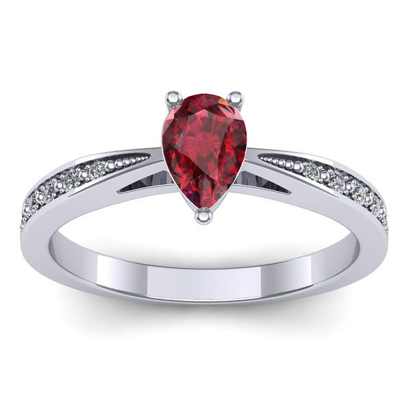 Inel de logodna cu rubin lacrima