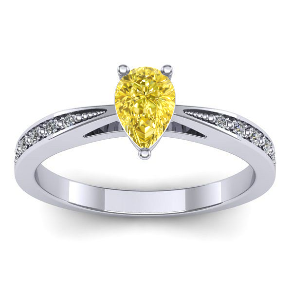 Inel cu safir galben lacrima