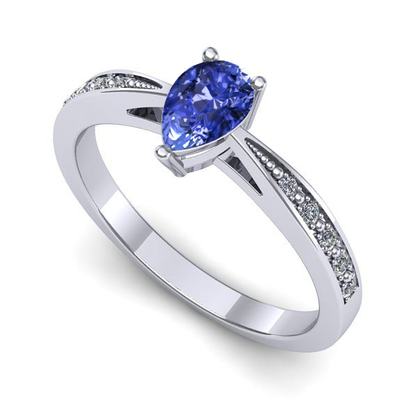 Inel din aur alb cu tanzanit