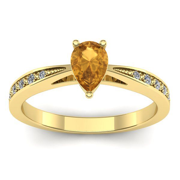 Inel de logodna cu citrin lacrima