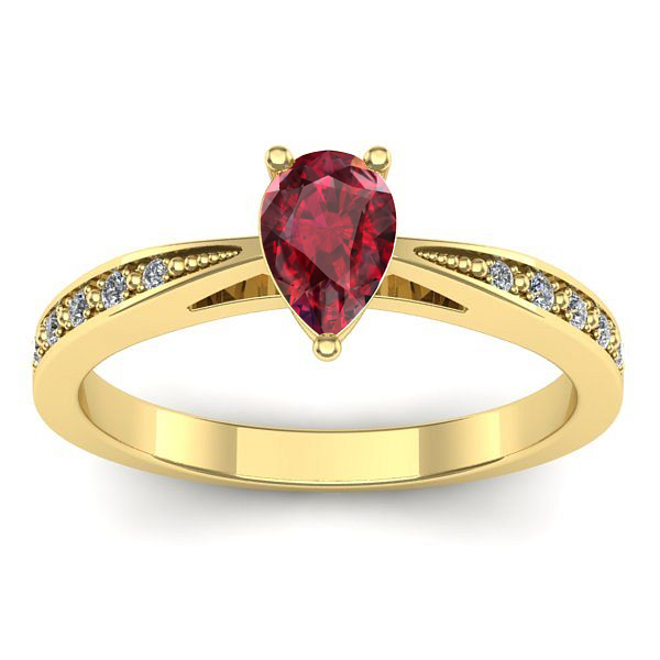 Inel cu rubin lacrima