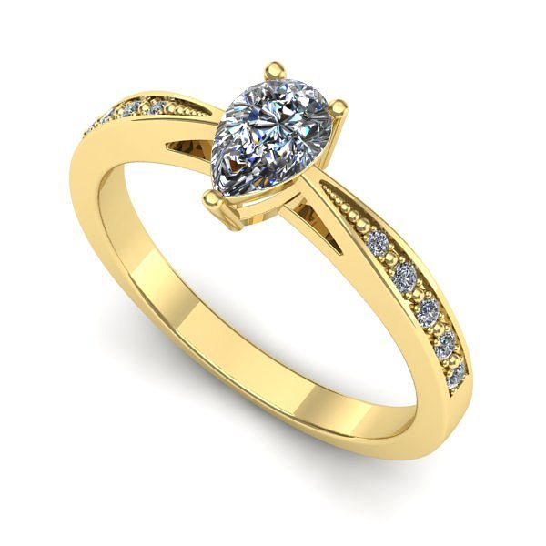 Inel de logodna din aur galben cu safir alb