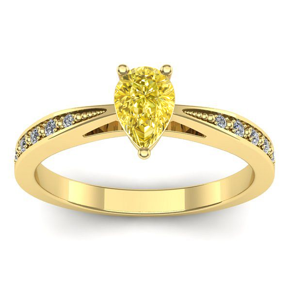 Inel cu safir galben lacrima