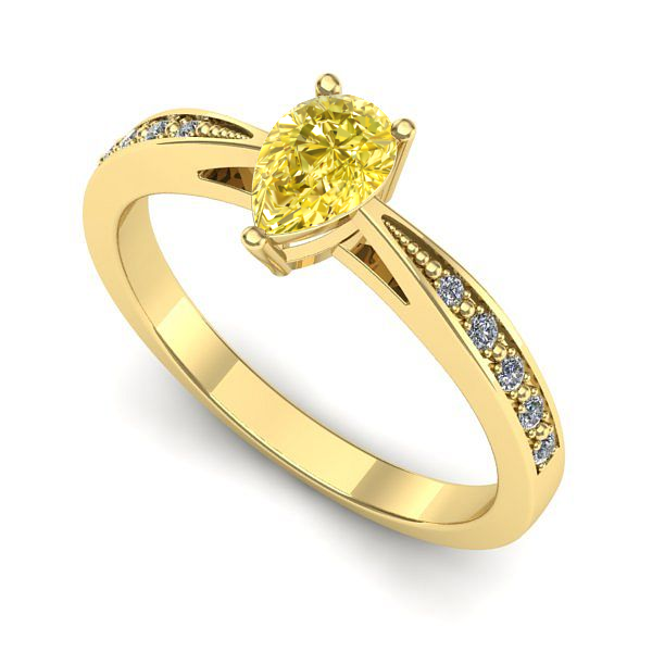 Inel de logodna din aur galben cu safir galben