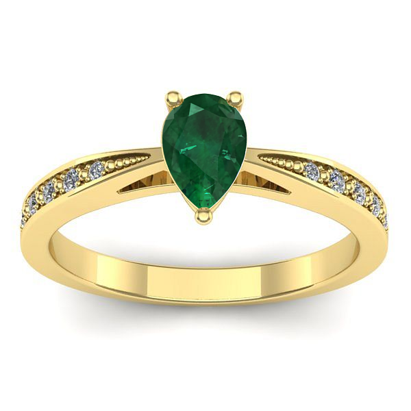 Inel de logodna cu smarald lacrima