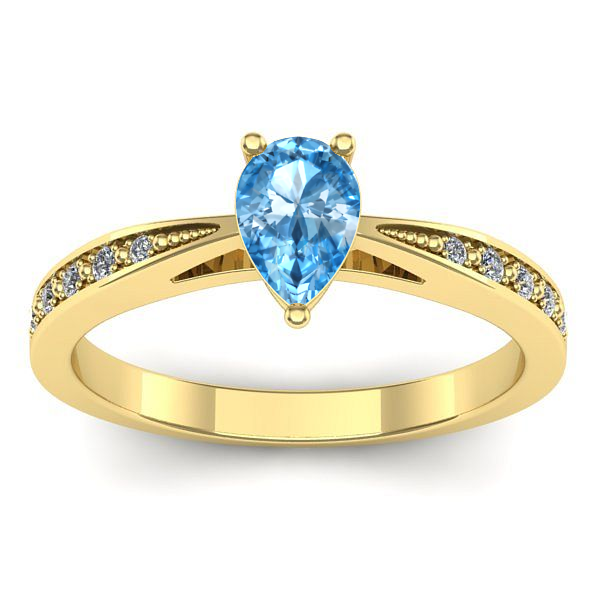 Inel logodna cu topaz blue lacrima