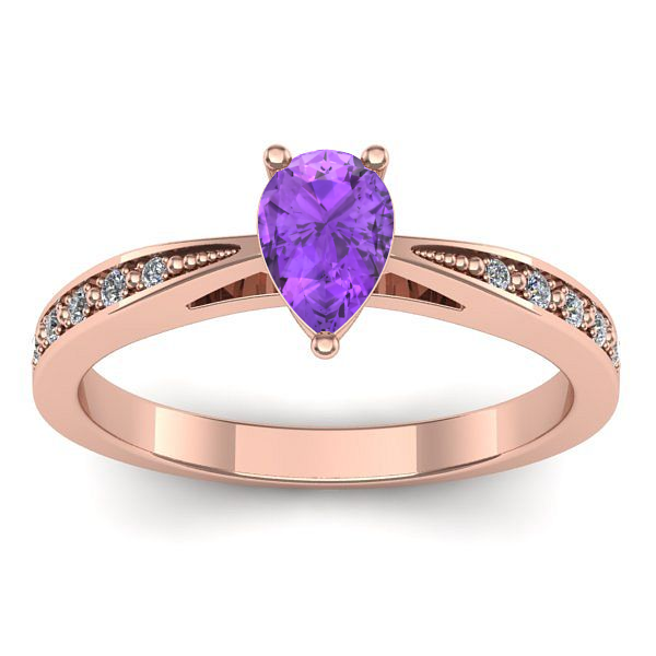 Inel cu ametist lacrima