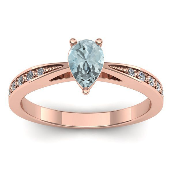 Inel cu aquamarin lacrima