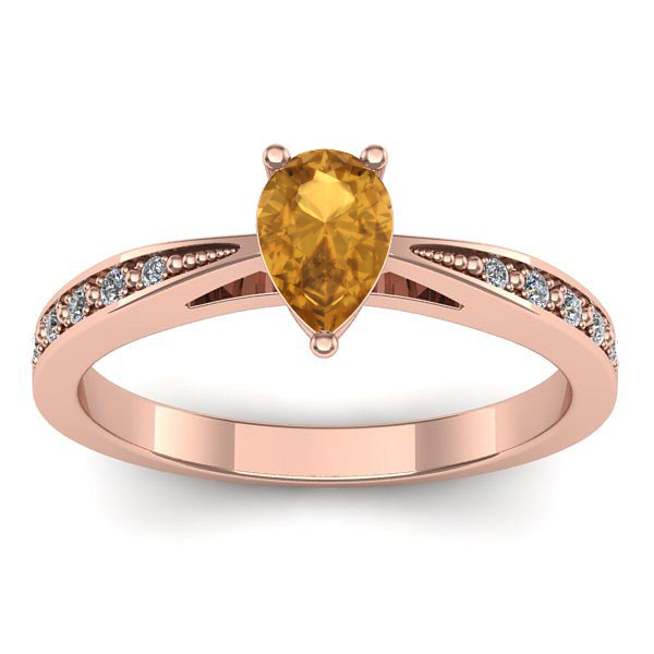 Inel cu citrin lacrima