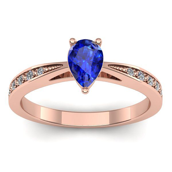 Inel logodna cu safir lacrima