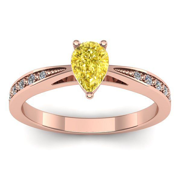 Inel cu safir galben lacrima