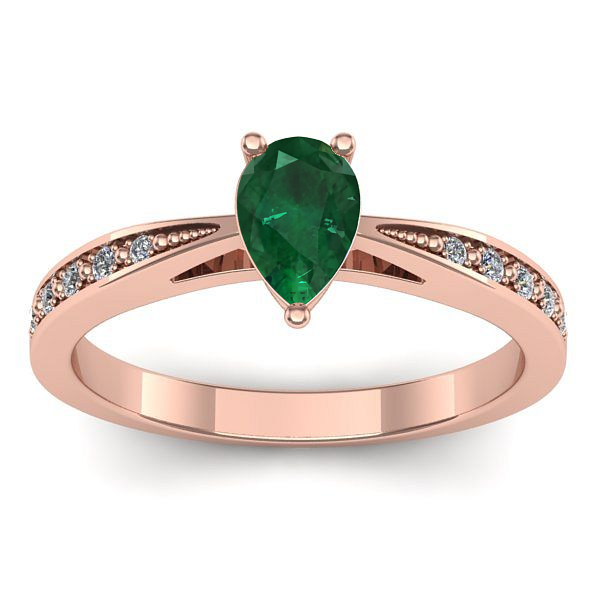 Inel de logodna cu smarald lacrima