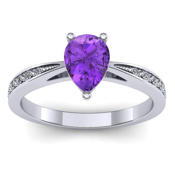 Inel cu ametist lacrima