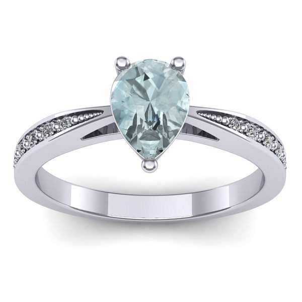 Inel cu aquamarin lacrima