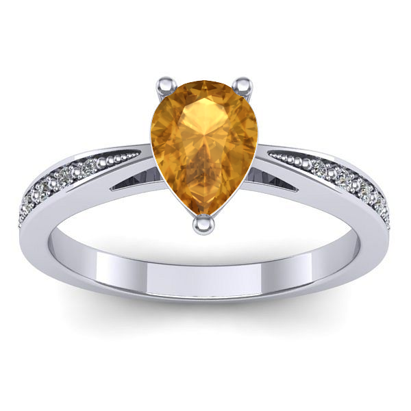 Inel de logodna cu citrin lacrima