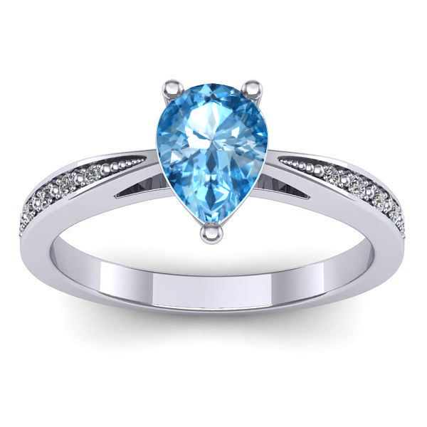Inel logodna cu topaz blue lacrima