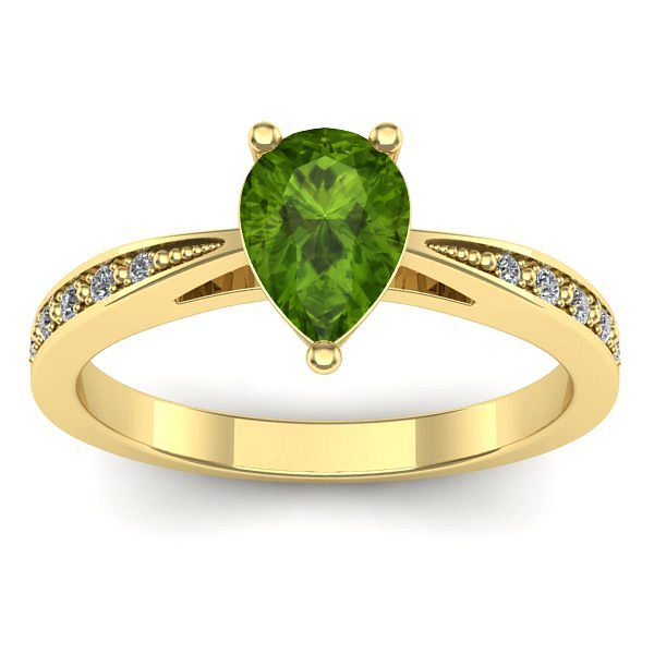 Inel cu peridot lacrima