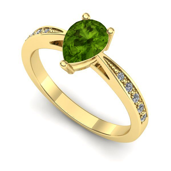 Inel de logodna din aur galben cu peridot