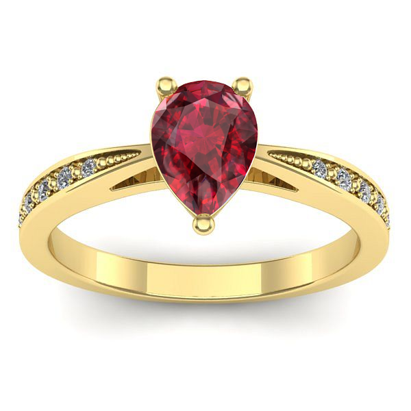 Inel cu rubin lacrima