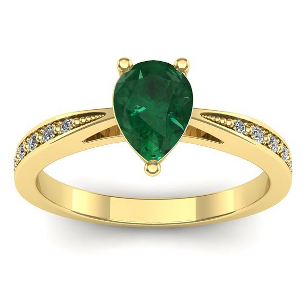 Inel de logodna cu smarald lacrima