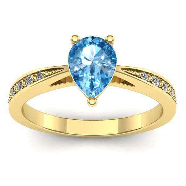 Inel cu topaz blue lacrima