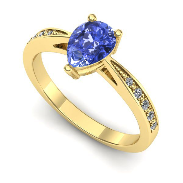 Inel din aur galben cu tanzanit