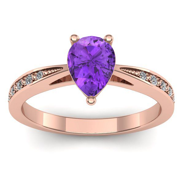 Inel logodna cu ametist lacrima
