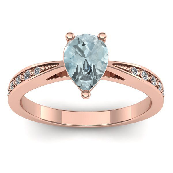 Inel cu aquamarin lacrima