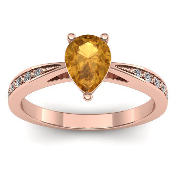 Inel logodna cu citrin lacrima