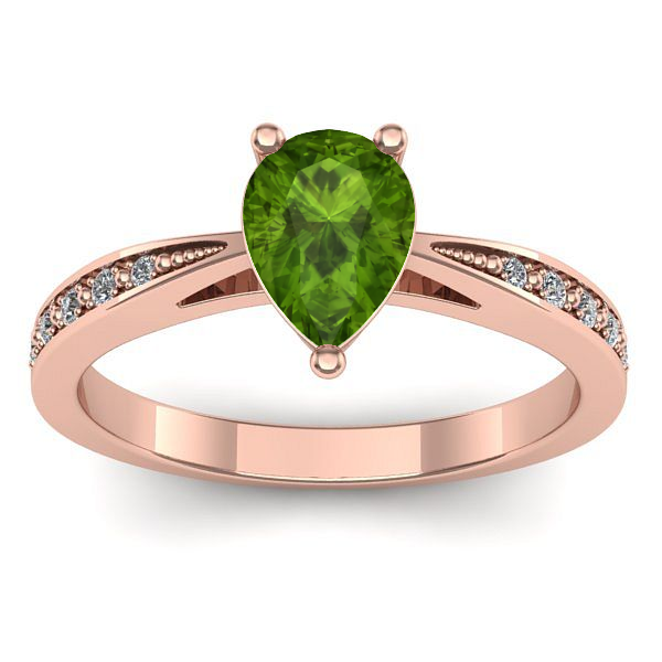 Inel cu peridot lacrima