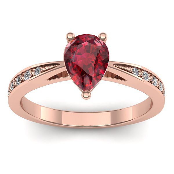 Inel cu rubin lacrima